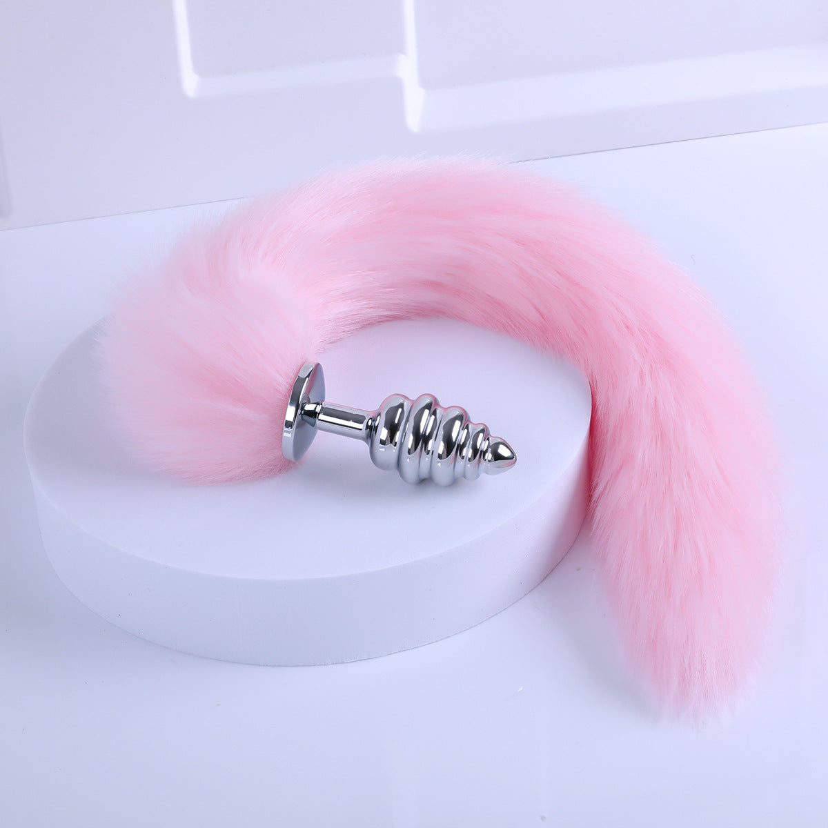 Image of sm sex detachable tail butt plug metal fox backyard anal toy passionate sex aid sex toys - Pink detachable tail + 2.8cm